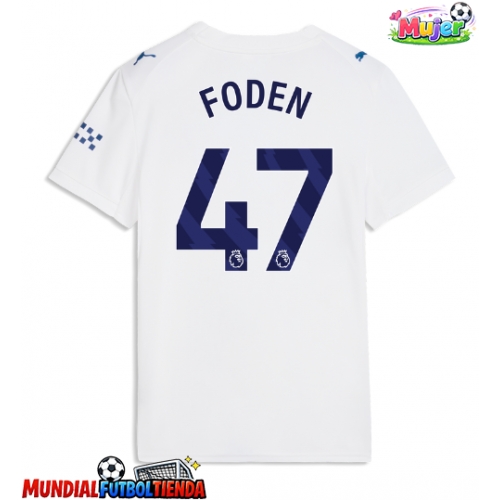 Camiseta Manchester City Phil Foden #47 Tercera Equipación Replica 2026-27 para mujer mangas cortas